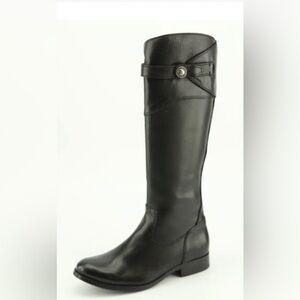 Frye Womens Molly Button Tall Black Smooth Leather Riding Boot